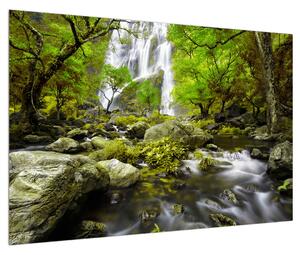 Tablou cu peisaj de pădure cu râu (90x60 cm)