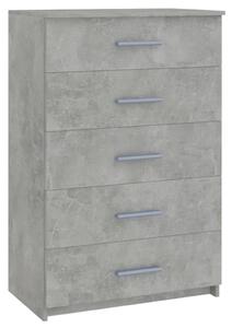 Comodă cu sertare, gri beton, 71x35x108 cm, lemn prelucrat