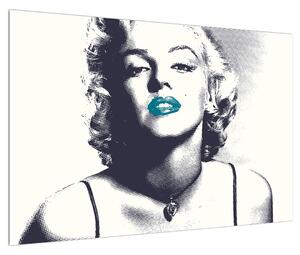 Tablou cu Marilyn Monroe cu buze albastre (90x60 cm)