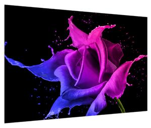 Tablou abstract cu trandafir (90x60 cm)