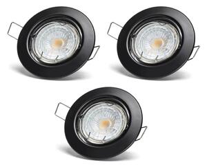 Aigostar - Set 3x spot LED încastrat 1xGU10/4,5W/230V 3000K negru