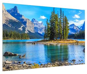Tablou cu peisaj montan și râu (90x60 cm)
