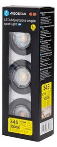 Aigostar - Set 3x spot LED încastrat 1xGU10/4,5W/230V 3000K negru