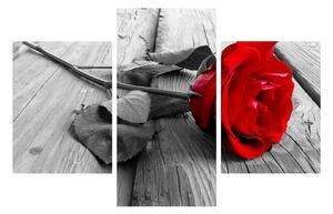 Tablou cu trandafirul roșu închis (90x60 cm)