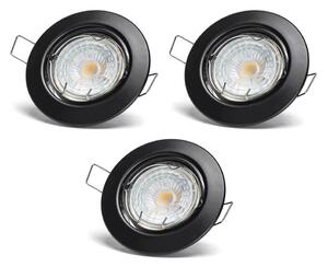Aigostar - Set de 3 spoturi LED încastrate, 1x GU10/4,5W/230V, 4000K, negru