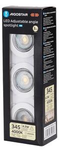 Aigostar - Set 3x spoturi LED încastrate, soclu GU10 1x/4,5W/230V 4000K, alb