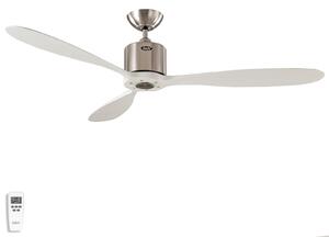 Ventilator de tavan AEROPLAN ECO, crom/alb, Ø 132 cm, silențios CasaFan, Aeroplan Eco, Alb, Camera de zi, Lemn, Modern