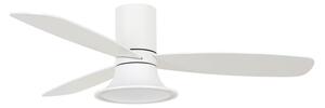 Ventilator de tavan Flusso cu lumină, alb, Ø 132 cm, silențios - Beacon Beacon Lighting, Flusso, reglabil, Alb, Camera de zi, Lemn, Modern