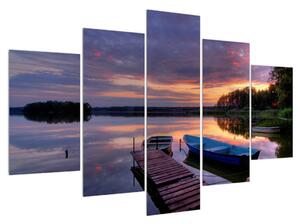 Tablou cu peisaj romantic cu lac (150x105 cm)