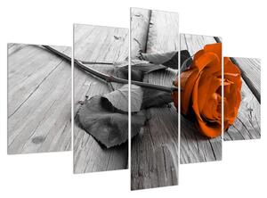 Tablou cu trandafirul portocaliu (150x105 cm)