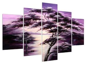 Tablou cu copac violet (150x105 cm)