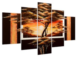 Tablou cu copaci în savana (150x105 cm)
