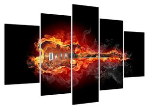 Tablou cu chitara în foc (150x105 cm)