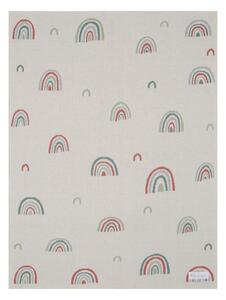 Pătură din bumbac pentru copii Kindsgut Rainbow, 80 x 100 cm, bej