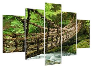 Tablou cu poduleț prin râu de munte (150x105 cm)