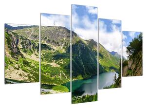 Tablou cu peisaj montan cu lac (150x105 cm)