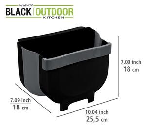 Coș de gunoi suspendat Wenko Black Outdoor Kitchen Fago, 5 l, negru