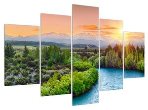 Tablou cu peisaj montan de pădure (150x105 cm)