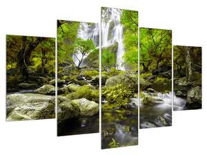 Tablou cu peisaj de pădure cu râu (150x105 cm)