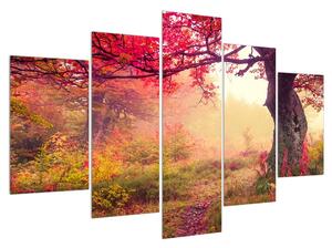 Tablou cu peisaj de pădure toamna (150x105 cm)