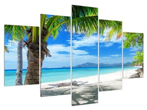 Tablou cu palmier și plaja (150x105 cm)