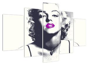 Tablou cu Marilyn Monroe cu buze violete (150x105 cm)