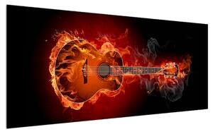 Tablou cu chitara în foc (120x50 cm)