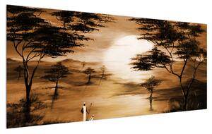 Tablou cu peisaj african (120x50 cm)