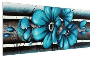 Tablou cu albastre (120x50 cm)