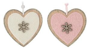 Decoratiune Christmas Heart din lemn 12 cm - modele diverse