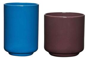 Hübsch - Deux Pots 2 pcs. Red Brown/Blue Hübsch
