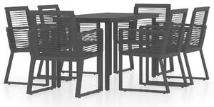 Set mobilier de grădină, 7 piese, negru