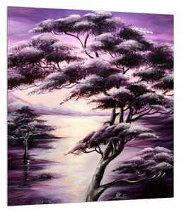 Tablou cu copac violet (30x30 cm)