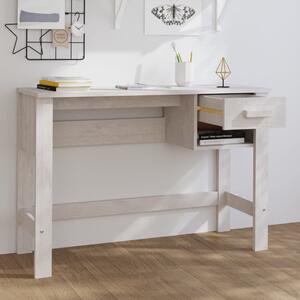 Birou „HAMAR”, alb, 110x40x75 cm, lemn masiv de pin