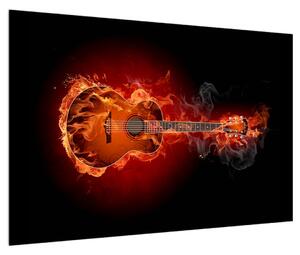 Tablou cu chitara în foc (90x60 cm)