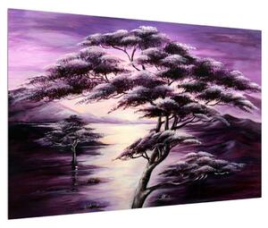 Tablou cu copac violet (90x60 cm)