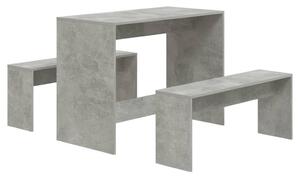 Set mobilier de bucătărie, 3 piese, gri beton, PAL