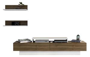 Mobilier living LUSI, nuc/alb, PAL melaminat, 3 piese