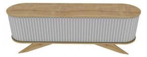 Comoda TV STOR, stejar/alb, PAL melaminat, 180x43x60 cm