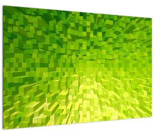 Tabloul cuburilor galbenverzui (90x60 cm)