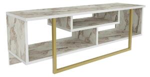 Comoda TV ASAL 120, bej/alb, PAL melaminat, 120x35x40 cm