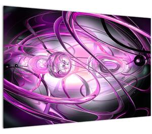 Tabloul cu abstracție frumoasă în violet (90x60 cm)