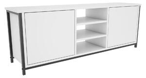 Comoda TV OTIS, alb/negru, PAL melaminat, 140x35x51 cm