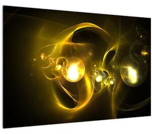 Tabloul abstract cu bile galbene (90x60 cm)