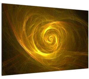 Tablou cu spirala abstractă în galben (90x60 cm)