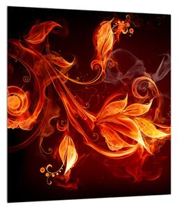 Tablou cu flori în foc (30x30 cm)