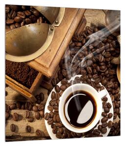Tablou ceașca de cafea și boabe de cafea (30x30 cm)