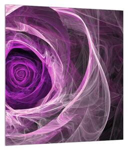 Tablou modern cu trandafir violet (30x30 cm)