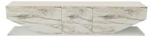 Comoda TV INCI, alb cu efect de marmura, PAL melaminat, 180x30x45 cm