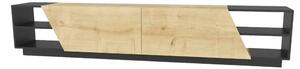 Comoda TV RHODES, gri antracit/stejar, PAL melaminat, 240x37x47 cm